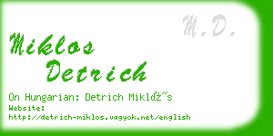 miklos detrich business card
